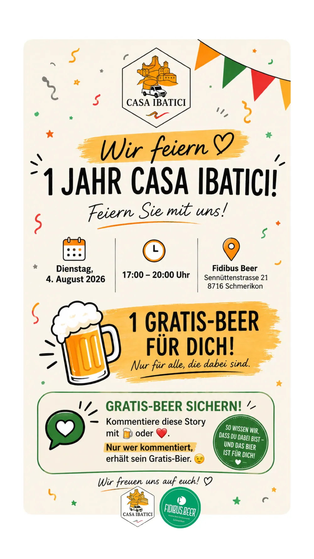 1 Jahr Casa Ibatici – Feiern Sie mit uns!